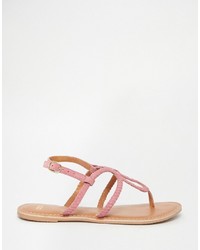 Женские розовые кожаные босоножки от Asos