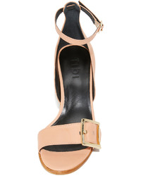 Женские розовые кожаные босоножки от Tibi