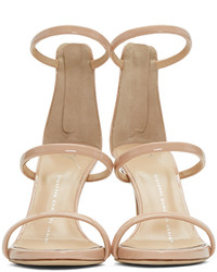 Женские розовые кожаные босоножки от Giuseppe Zanotti