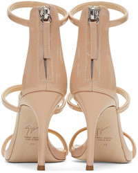 Женские розовые кожаные босоножки от Giuseppe Zanotti