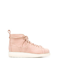 Женские розовые кожаные ботинки на шнуровке от adidas