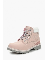 Женские розовые кожаные ботинки на шнуровке от Crosby