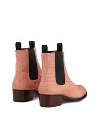 Мужские розовые кожаные ботинки челси от Giuseppe Zanotti