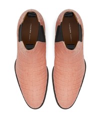 Мужские розовые кожаные ботинки челси от Giuseppe Zanotti