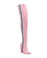 Розовые кожаные ботфорты от Gcds