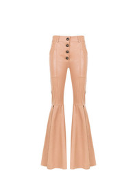 Розовые кожаные брюки-клеш от Andrea Bogosian