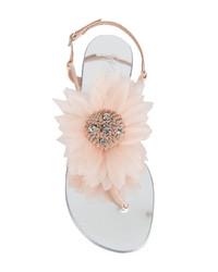 Розовые кожаные вьетнамки от Giuseppe Zanotti Design