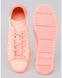 Женские розовые кожаные кеды от adidas