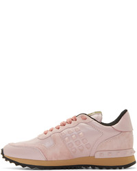 Женские розовые кожаные кеды от Valentino