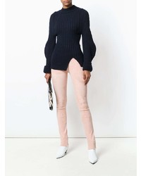 Розовые кожаные леггинсы от Drome