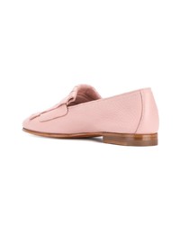 Женские розовые кожаные лоферы от Santoni