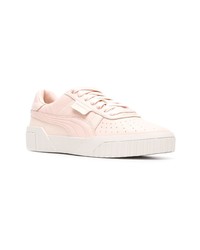 Женские розовые кожаные низкие кеды от Puma