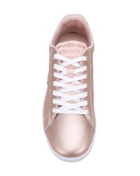 Женские розовые кожаные низкие кеды от Lacoste