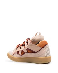 Мужские розовые кожаные низкие кеды от Lanvin