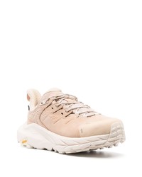 Мужские розовые кожаные низкие кеды от Hoka One One