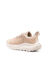 Мужские розовые кожаные низкие кеды от Hoka One One