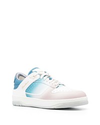 Мужские розовые кожаные низкие кеды от Santoni