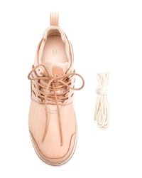 Мужские розовые кожаные низкие кеды от Hender Scheme