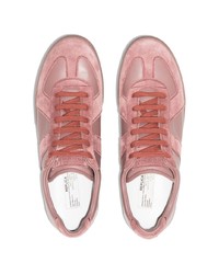 Мужские розовые кожаные низкие кеды от Maison Margiela