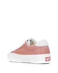 Мужские розовые кожаные низкие кеды от Vans