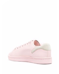 Мужские розовые кожаные низкие кеды от Raf Simons