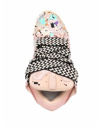 Мужские розовые кожаные низкие кеды от Lanvin