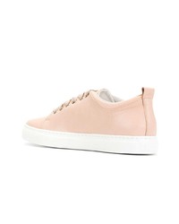 Женские розовые кожаные низкие кеды от Lanvin
