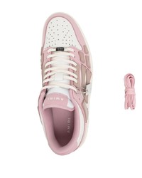 Мужские розовые кожаные низкие кеды от Amiri