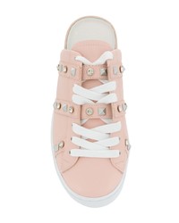 Женские розовые кожаные низкие кеды от Ash