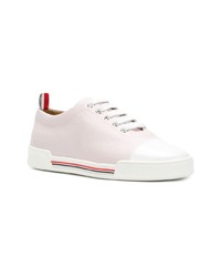 Женские розовые кожаные низкие кеды от Thom Browne