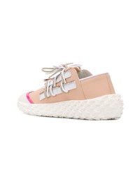 Женские розовые кожаные низкие кеды от Giuseppe Zanotti Design