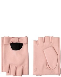Розовые кожаные перчатки