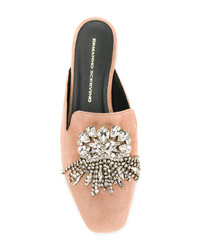 Розовые кожаные сабо с украшением от Ermanno Scervino