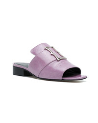 Розовые кожаные сабо от Dorateymur