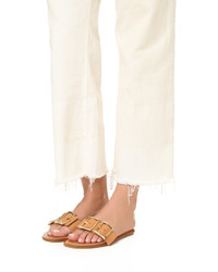 Розовые кожаные сандалии на плоской подошве от Tibi