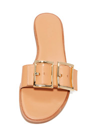 Розовые кожаные сандалии на плоской подошве от Tibi