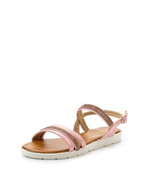 Розовые кожаные сандалии на плоской подошве от Renda