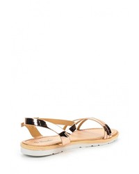 Розовые кожаные сандалии на плоской подошве от Renda