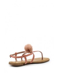 Розовые кожаные сандалии на плоской подошве от Stephan