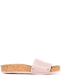 Розовые кожаные сандалии на плоской подошве от Stine Goya