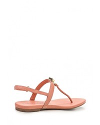 Розовые кожаные сандалии на плоской подошве от Tamaris