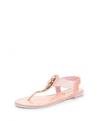 Розовые кожаные сандалии на плоской подошве от Vivian Royal