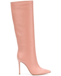 Розовые кожаные сапоги от Gianvito Rossi