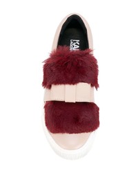 Женские розовые кожаные слипоны от Karl Lagerfeld