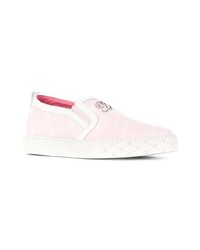 Женские розовые кожаные слипоны от Blumarine