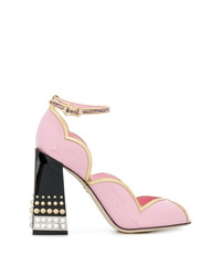 Розовые кожаные туфли с вырезом от Dolce & Gabbana