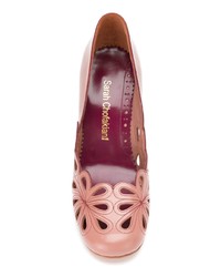 Розовые кожаные туфли с вырезом от Sarah Chofakian