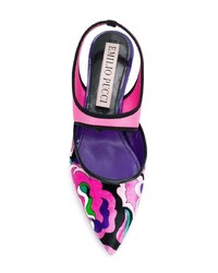 Розовые кожаные туфли с принтом от Emilio Pucci