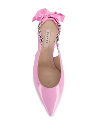 Розовые кожаные туфли с украшением от Casadei