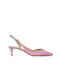 Розовые кожаные туфли с украшением от Valentino